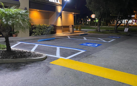 Restaurant Parking Lot With New Striping